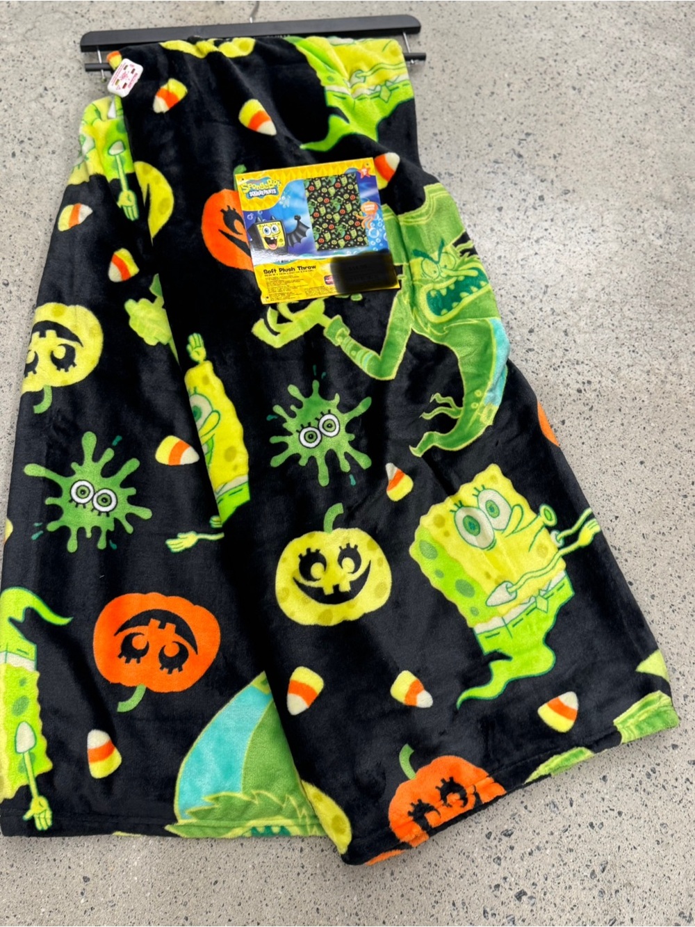 SpongeBob Halloween Plush Kids Costume Cape - Black & Neon Green